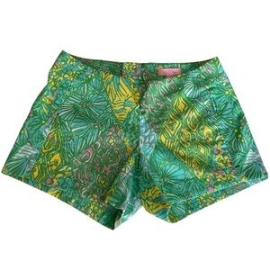 Lilly Pulitzer Deenie Sundance Shorts Green Low rise button zip SZ 000